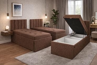 мягкий мебель бу: Односпальная кровать, Новый, С мягким изголовьем, длина - 200 см — 8