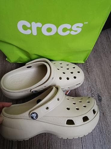 Жеке буюмдар: Саболор, 37, 37.5, Crocs, Жаңы, түсү - Саргыч боз, Өзү алып кетүү — 2