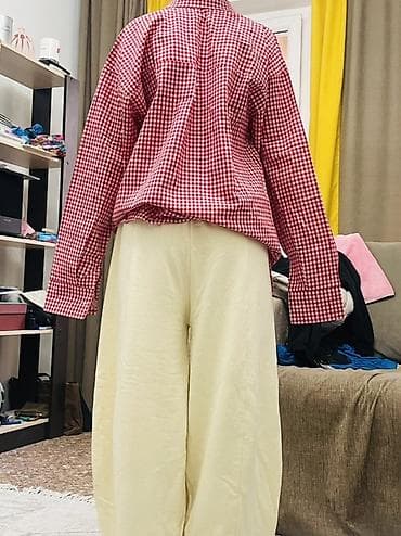 Атайын кийим: Рубашка в клетку (красно‑белая), классический крой - Принт: мелкая — 1