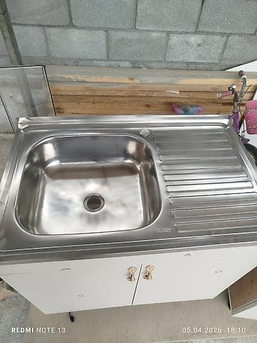 Тумба для кухни, Новый, С мойкой, Напольная, В рассрочку, Платная доставка, цвет - Белый