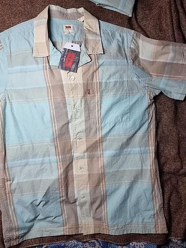 футболка levis мужская: LEVI'S рубашка с коротким рукавом HOВАЯ - Линейка: Relaxed (свободный — 4