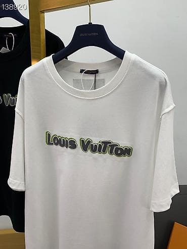 vuitton: Мужская футболка, S, XS, XL, Louis Vuitton, Новый, цвет - Белый, Платная доставка, Самовывоз, Бесплатная доставка — 1