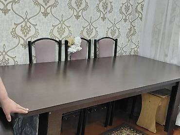 стол для обеда: Кухонный стол, Б/у, Прямоугольный, Нераскладной — 2