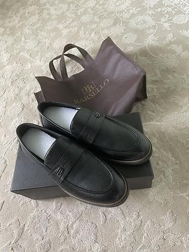 мокасины: Мужские туфли, 41, 41.5, 42, Новый, цвет - Черный, Платная доставка, Самовывоз — 1