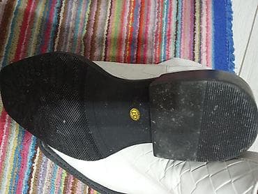 джинсы багги мужские: Женские ботильоны белые - Форма носка: квадратный - Материал верха — 3