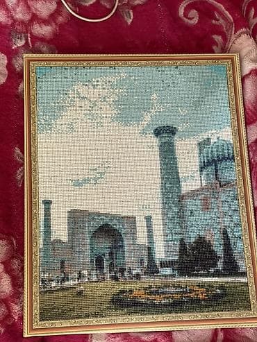 декоративные вазы бишкек: Картина «Регистан, Самарканд» — вышивка бисером на холсте, оформлена в — 3