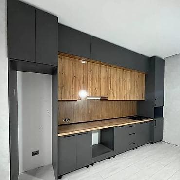 Лак жана боёк материалдары: Ашкана гарнитуру, Жаңы, түсү - Боз, ДСП, Акысыз жеткирүү — 3