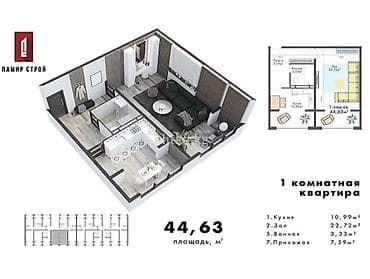 1 комната, 45 м², 108 серия, 1 этаж, Готовая ПСО (под самоотделку) at lalafo.kg 1 комната, 45 м², 108 серия, 1 этаж, Готовая ПСО (под самоотделку)