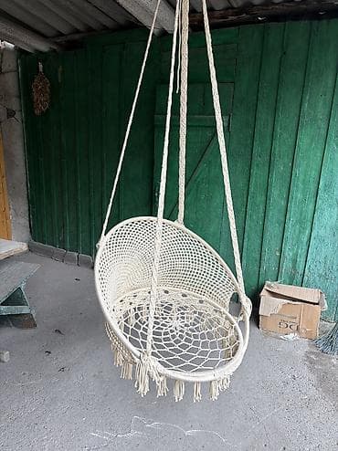 вешалка для одежды цена: Подвесное кресло, цвет - Белый — 4