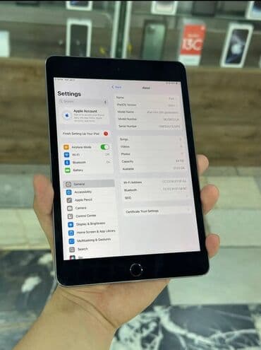 айпад мини 4: Планшет, Apple, эс тутум 64 ГБ, 7" - 8", Колдонулган, түсү - Боз — 3