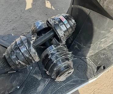 Спорт и отдых: Регулируемые гантели с поворотным механизмом смены веса. 15+15кг — 1