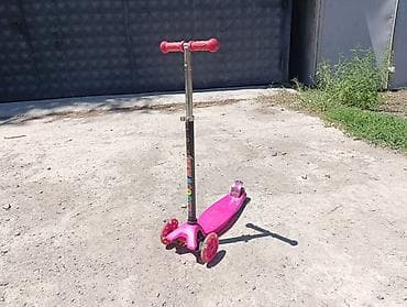 Детский транспорт: Детский трехколесный самокат New Scooter, розовый. - Тип: складной — 2