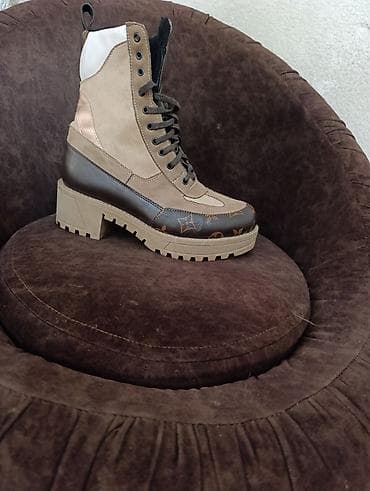 платки шарфы: Женские высокие ботинки на шнуровке - Материалы: сочетание — 3