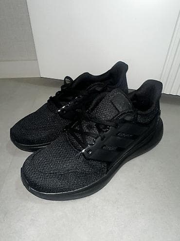 дешевые: Adidas Cloudfoam — мужские кроссовки, полностью черные, ни разу не — 1