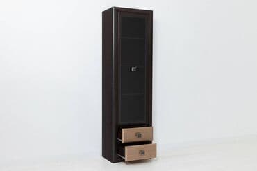 витринные шкафы: Шкаф витрина 1Д коллекции Коен МДФ, Штрокс Темный, БРВ Брест — 5