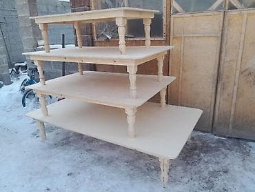 стол с табуреткой: Низкие столы из массива/фанеры для пола (дастархан, чайханный столик) — 2