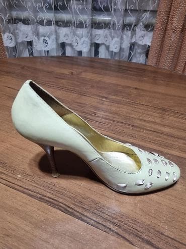 Сабо: Лодочки на шпильке, женские. - Цвет: светло-салатовый/фисташковый — 2