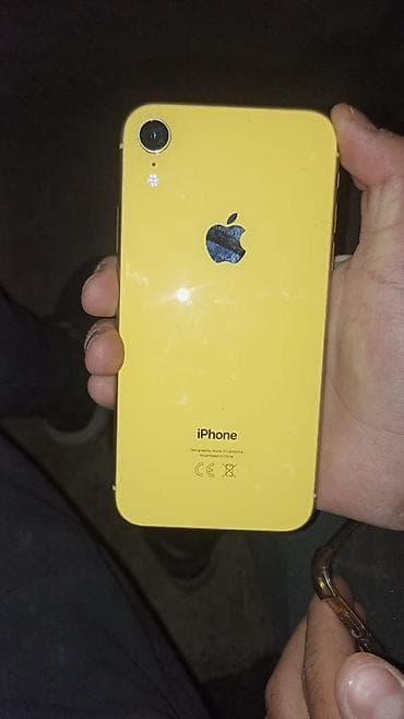 IPhone Xr, Б/у, 64 ГБ, Желтый, Кабель, 75 % — 1