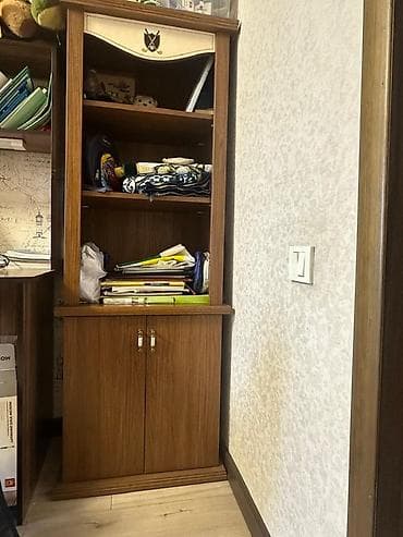 study table: Детская гарнитура, Для мальчика, ДСП, цвет - Коричневый — 7
