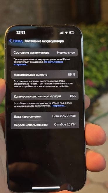 IPhone 15 Pro, Б/у, 256 ГБ, Natural Titanium, Коробка, 86 % — 3