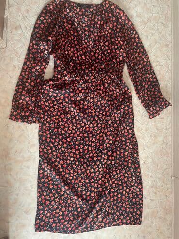 Повседневное платье, Турция, Осень-весна, Длинная модель, На запах, M