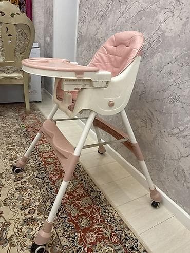 пазыл: Детский стульчик для кормления - Цвет: пудрово‑розовый с белым - — 1