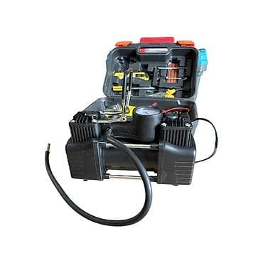 🚗 Автомобильный двухцилиндровый насос компрессор 12 В в кейсе