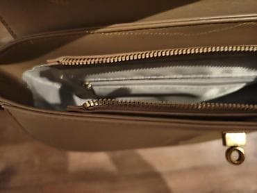 Аксессуары: Сумка через плечо, модель saddle (седло), бежево‑песочного цвета — 4
