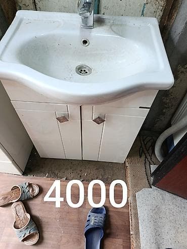 Эмерек: Ванна үчүн тумба, Раковина менен, Башка материал, түсү - Ак — 2