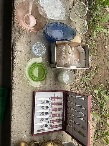 пробка: Набор разной посуды и столовых предметов (винтаж/классика, микс — 3