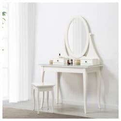 кофейный столик: Туалетный столик, С зеркалом, цвет - Белый, МДФ — 11