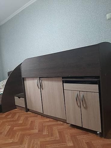 Двухъярусная детская кровать, ЛДСП, цвет - Коричневый