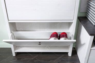 купить шкаф для обуви: Компактная обувница Porto для интерьера в скандинавском стиле. Белый — 4