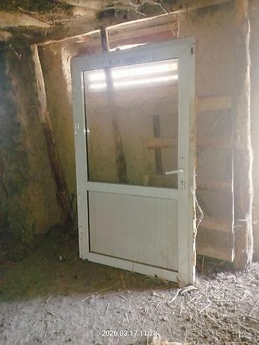 Пластик эшиктер: Пластиковая дверь с остеклением - Материал рамы: ПВХ, белый цвет - — 1