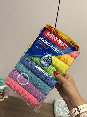 Дом и сад: Набор для уборки Vileda: 1) Салфетки Vileda Microfibre Colors - — 1
