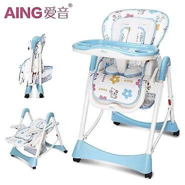 chicco echo: Стульчик для кормления, Другой бренд, Пластик, Трансформер, цвет - Голубой — 1