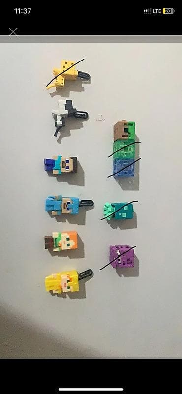 майнкрафт магнитный конструктор: Обменяю фигурки Minecraft Kinder Joy. Кошка, Стив, Стив в алмазной — 1