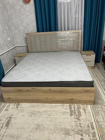 двуспальная кровать с ящиками: Уютные мягкие кровати с подъемным механизмом и просторным бельевым — 6
