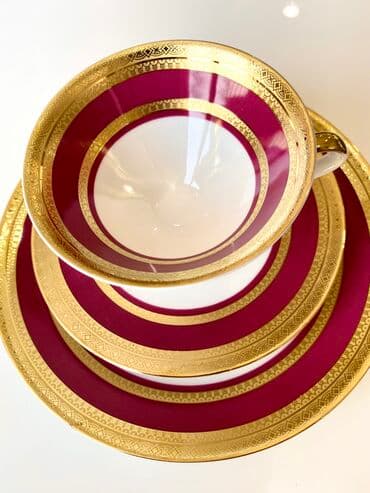 чайно кофейный набор: Чайная тройка: чайная чашка с двумя блюдцами (Mitterteich, Бавария — 2