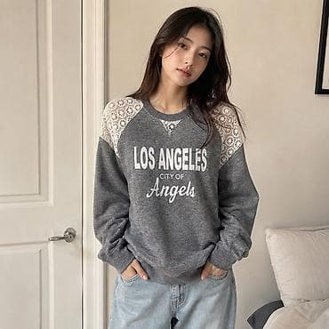 Бижутерия: Женский свитшот «Los Angeles — City of Angels» - Цвет: меланжевый — 1