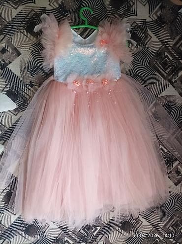 детские платья со шлейфом: Детское платье, цвет - Розовый — 3