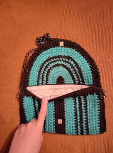 сколько стоит сумка из бусин ручной работы: Сумочка через плечо вязаная. Ручная работа, сделано качественно — 3