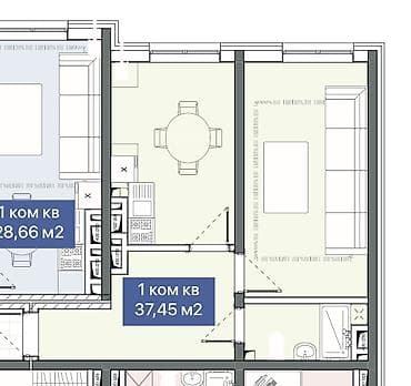 генплан: 1 комната, 38 м² — 2