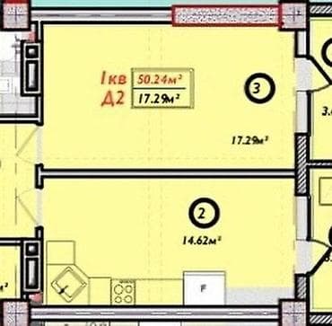 mega hous: 1 комната, 50 м², Элитка, 4 этаж, Готовая ПСО (под самоотделку) — 2