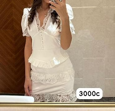 Платья ANGE 1) Белое короткое платье ANGE dress – 3000 c - Силуэт