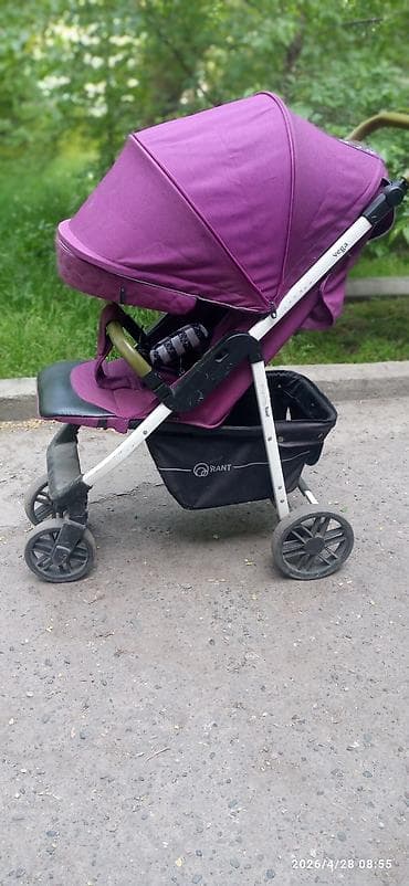 cam коляску 3в1: Прогулочная коляска RANT Vega, фиолетовая - Легкая складная рама из — 4