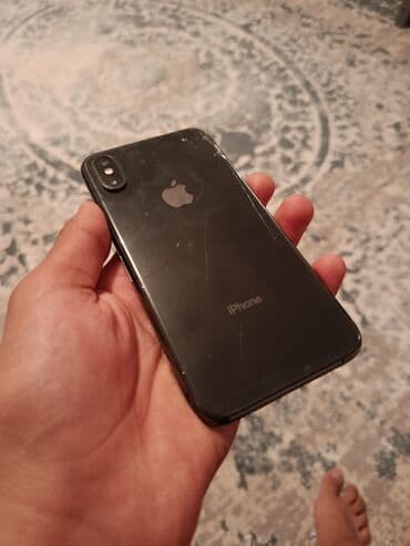 айфон 9 бу бишкек: IPhone X, Колдонулган, 64 ГБ, Кара, Каптама, 77 % — 2