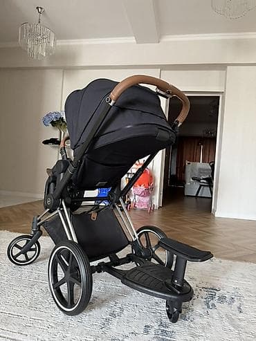 cool guy: Коляска Cybex Priam 4 Белая люлька Черный прогулочный блок Полный — 5