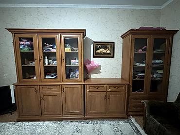 шкафчик для посуды: Стенка-шкаф, Тип стенки-шкафа: Модульная, Для зала, Б/у, Особенности: Для хранения посуды — 1