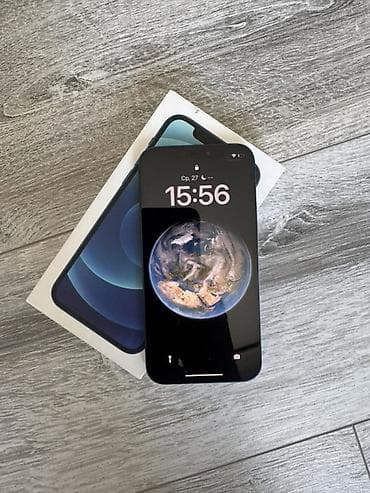 9 iphone: IPhone 12, Б/у, 64 ГБ, Синий, Коробка, 76 % — 1
